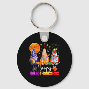 Halloween Thanksgiving Christmas Happy Hallothanks Key Ring