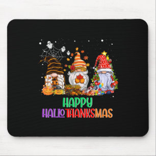 Halloween Thanksgiving Christmas Happy HalloThanks Mouse Mat