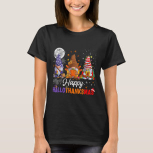 Halloween Thanksgiving Christmas Happy Hallothanks T-Shirt