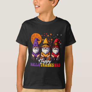 Halloween Thanksgiving Christmas Happy Hallothanks T-Shirt