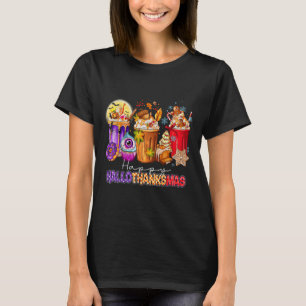 Halloween Thanksgiving Christmas Happy Hallothanks T-Shirt