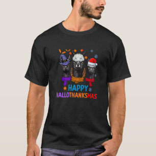 Halloween Thanksgiving Christmas Happy Hallothanks T-Shirt