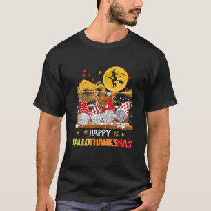Halloween Thanksgiving Christmas Happy HalloThanks T-Shirt
