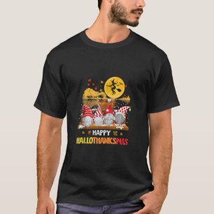 Halloween Thanksgiving Christmas Happy HalloThanks T-Shirt