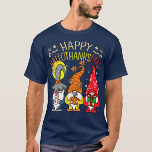 Halloween Thanksgiving Christmas Happy HalloThanks T-Shirt