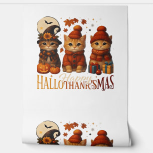 Halloween Thanksgiving Christmas Happy HalloThanks Wallpaper