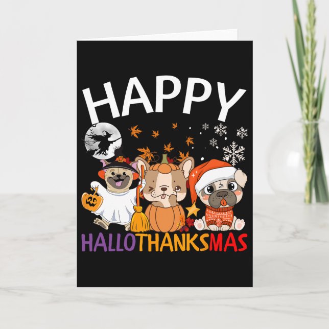Halloween Thanksgiving Christmas Happy Halloween T Card (Front)