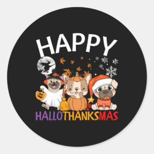 Halloween Thanksgiving Christmas Happy Halloween T Classic Round Sticker