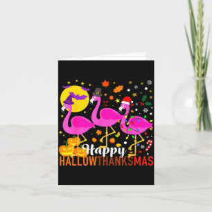 Halloween Thanksgiving Christmas Happy Hallowthank Card