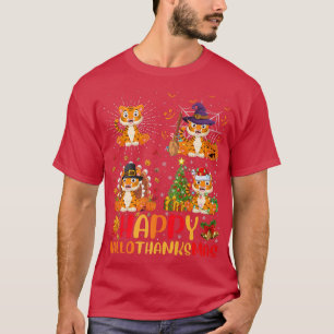 Halloween Thanksgiving Christmas Liger Hallothanks T-Shirt
