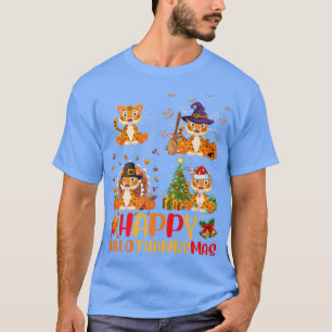 Halloween Thanksgiving Christmas Liger Hallothanks T-Shirt