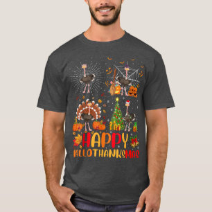 Halloween Thanksgiving Christmas Ostrich Bird Hall T-Shirt