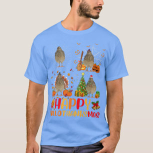 Halloween Thanksgiving Christmas Quail Bird Hallot T-Shirt