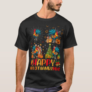 Halloween Thanksgiving Christmas Rooster Bird Hall T-Shirt