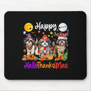 Halloween Thanksgiving Christmas Shih Tzu Dog Hall Mouse Mat