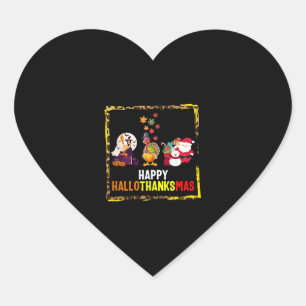 Halloween Thanksgiving Christmas Shirt, Happy Heart Sticker