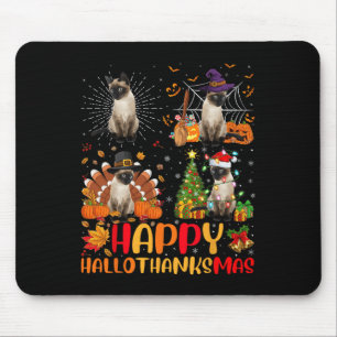 Halloween Thanksgiving Christmas Siamese Cat Hallo Mouse Mat