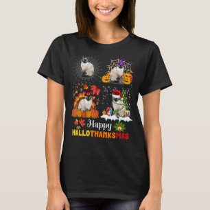 Halloween Thanksgiving Christmas Siamese Cat Hallo T-Shirt
