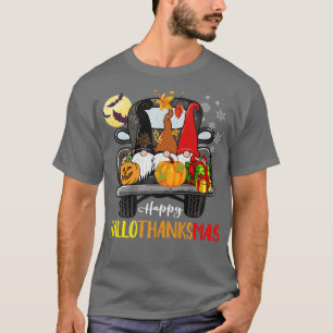 Halloween Thanksgiving Christmas Truck HalloThanks T-Shirt