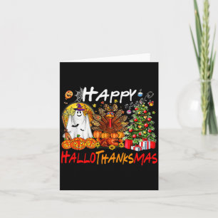 Halloween Thanksgiving Christmas Turkey Happy Hall Card