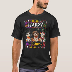 Halloween Thanksgiving Christmas Ugly Havanese Dog T-Shirt
