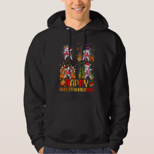 Halloween Thanksgiving Christmas Unicorn Hallothan Hoodie