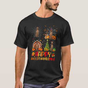 Halloween Thanksgiving Christmas Vizsla Dog Hallot T-Shirt