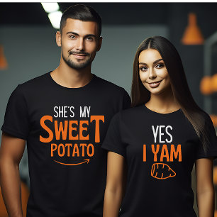 Halloween Thanksgiving couple matching Yes I Yam T-Shirt