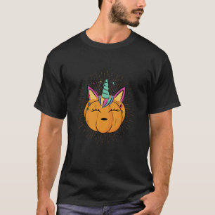 Halloween Thanksgiving Cute Unicorn Pumpkin Kids G T-Shirt