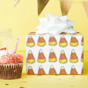 Halloween Thanksgiving Trick-or-Treat Candy Corn Wrapping Paper