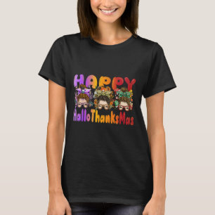 Halloween Thanksgiving X-mas Happy Hallothanksmas T-Shirt