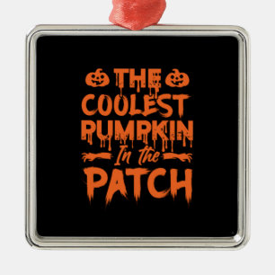 Halloween The Coolest Pumpkin In The Patch Xmas Metal Tree Decoration