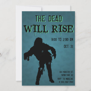 Halloween The Dead Will Rise Zombie Monster  Invitation