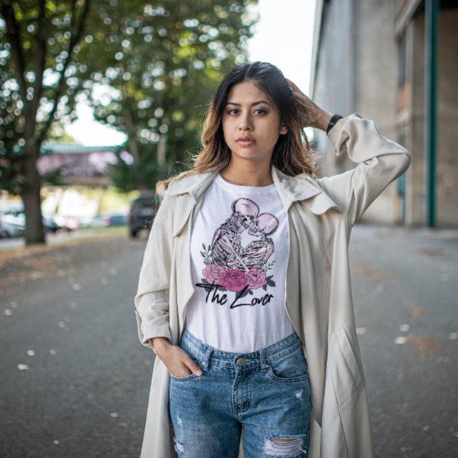 HALLOWEEN THE LOVER FLORAL SKELETON COUPLE ROMANCE T-Shirt (Creator Uploaded)