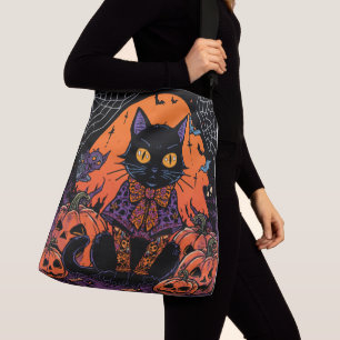 Halloween,The Pumpkin Patch Prowler ,Black Cat Crossbody Bag