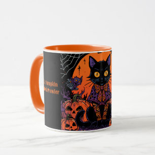 Halloween,The Pumpkin Patch Prowler ,Black Cat Mug