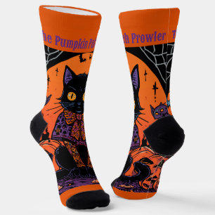 Halloween,The Pumpkin Patch Prowler ,Black Cat Socks