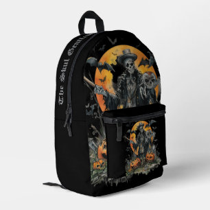Halloween,The Skull Gentleman of the Harvest Moon Printed Backpack