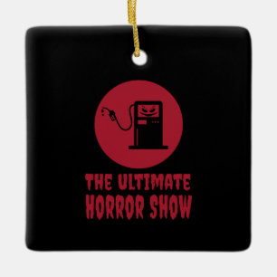Halloween -The Ultimate Horror Show at Gas Station Ceramic Ornament
