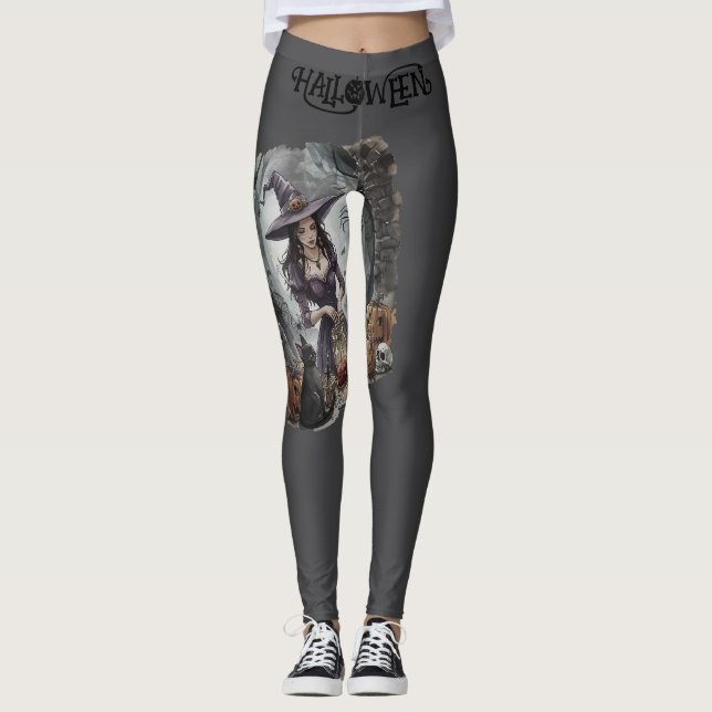 Halloween, The Witch's Midnight Brew  Leggings (Front)