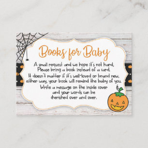 Halloween Theme Baby Shower Book Request Card