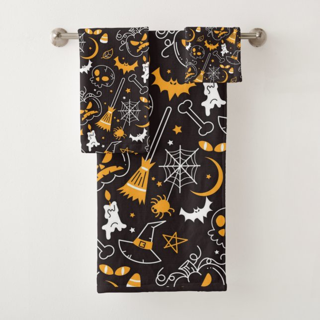 Halloween Theme Bath Towel Set (Insitu)