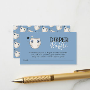 Halloween Theme Diaper Raffle Boy Baby Shower Blue Enclosure Card