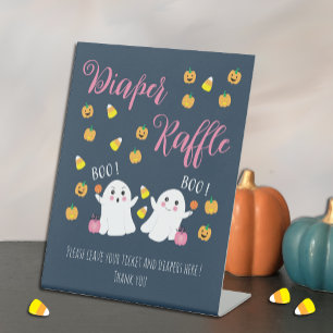 Halloween Theme Diaper Raffle Dark Blue Sign