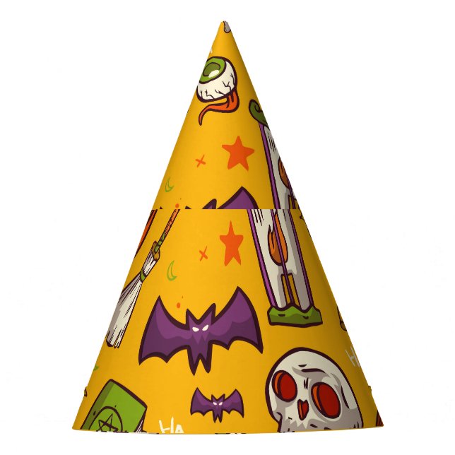 Halloween Theme: Flat Design Pattern. Party Hat (Front)