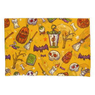 Halloween Theme: Flat Design Pattern. Pillowcase
