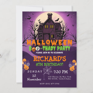 Halloween Theme Kids Birthday Party Invitation