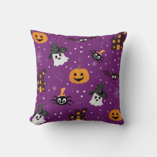 Halloween theme purple seamless pattern cushion