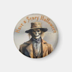 Halloween Theme - Scary Smiling Straw Scarecrow Magnet