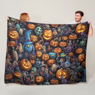 Halloween Theme Spooky Fun Art Fleece Blanket